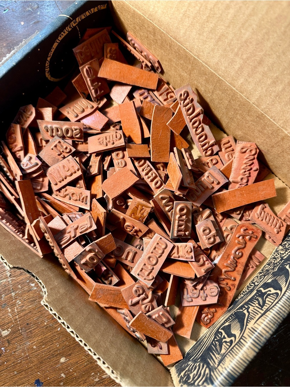 Red Rubber word stamps